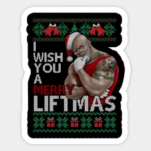 I WISH YOU A MERRY LIFTMAS - GYM CHRISTMAS JUMPER Sticker